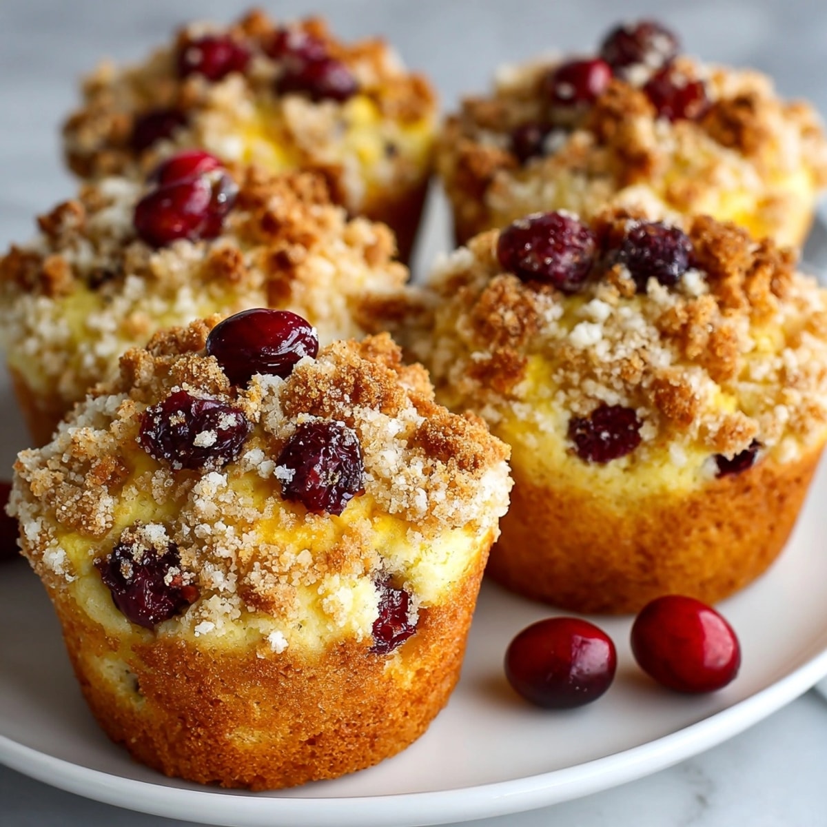 Fluffy Cranberry Orange Muffins: sweet, tart, homemade treat perfect with morning coffee.