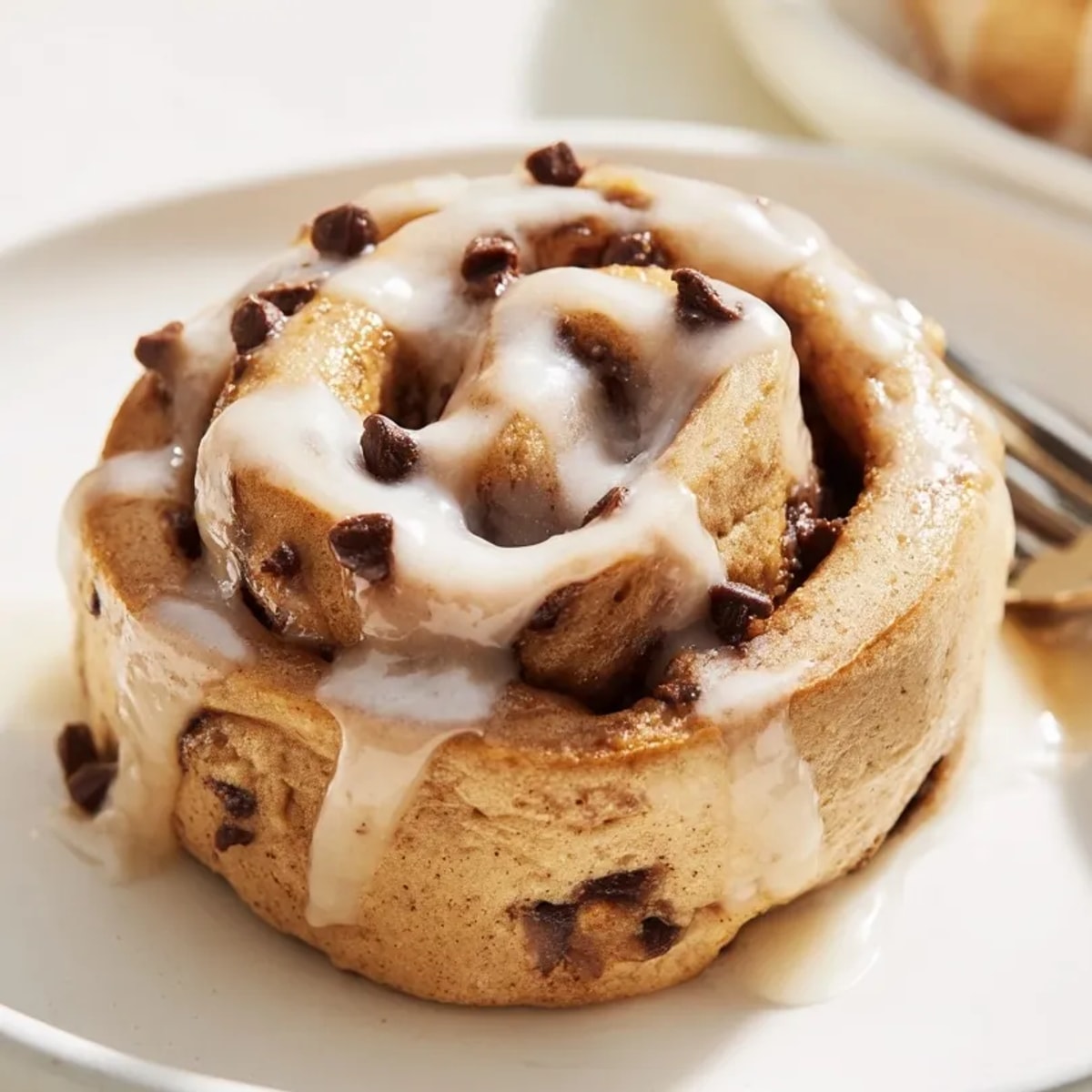 Golden Protein Cookie Dough Sweet Rolls fresh from oven; a warm, gooey treat.