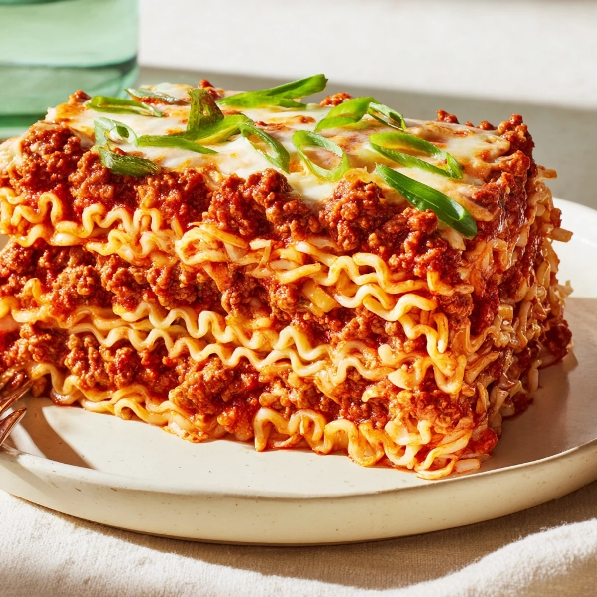 Spicy Ramen Lasagna Fusion