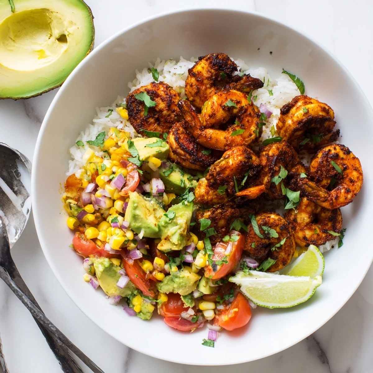 Blackened Shrimp Avocado Bowl