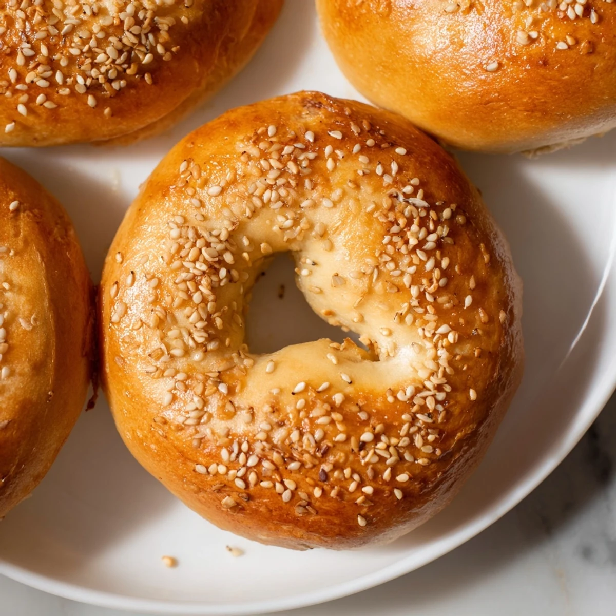 Steaming, golden-brown homemade budget bagels, perfect for a cozy breakfast with a smear of cream cheese.