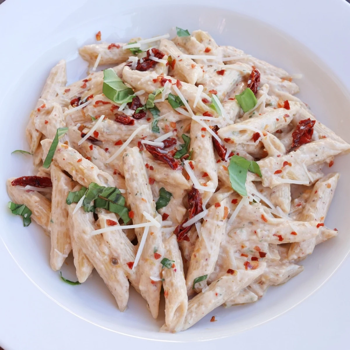 Enjoy a quick, delicious serving of Sun-Dried Tomato & Cottage Cheese Pasta Sauce, ready in 20 minutes.
