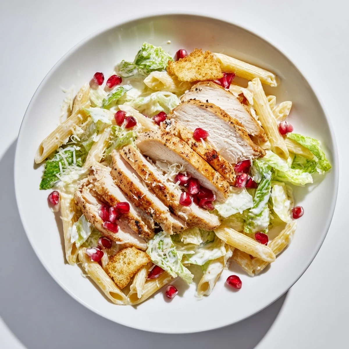 Chicken Caesar Pasta Pomegranate