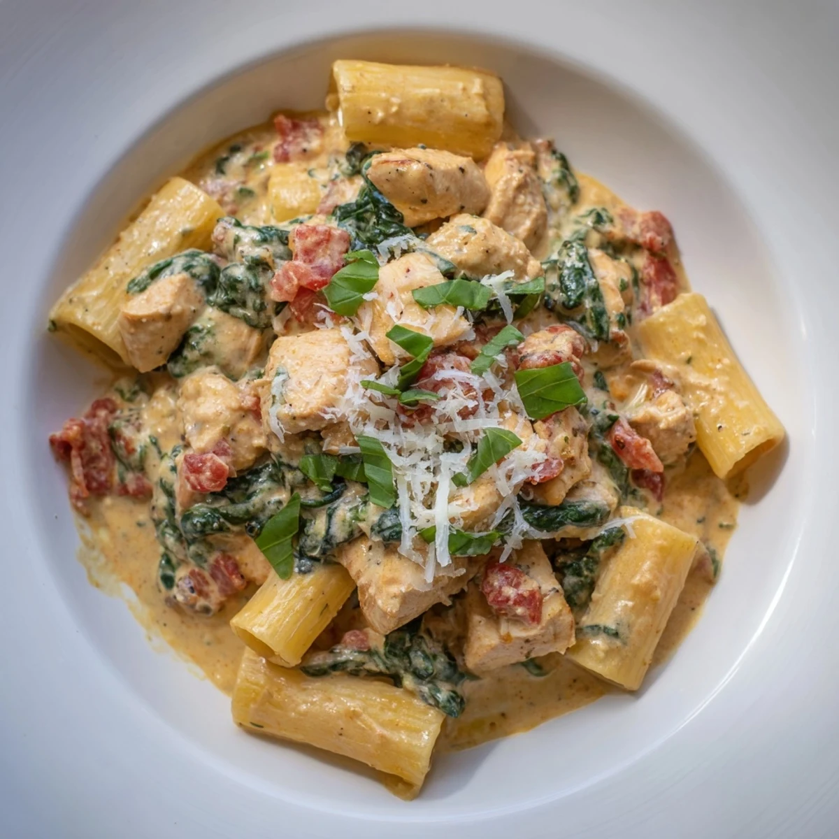 A flavorful bowl of Budget-Friendly Marry Me Chicken Pasta, with golden chicken and rich, creamy sauce.