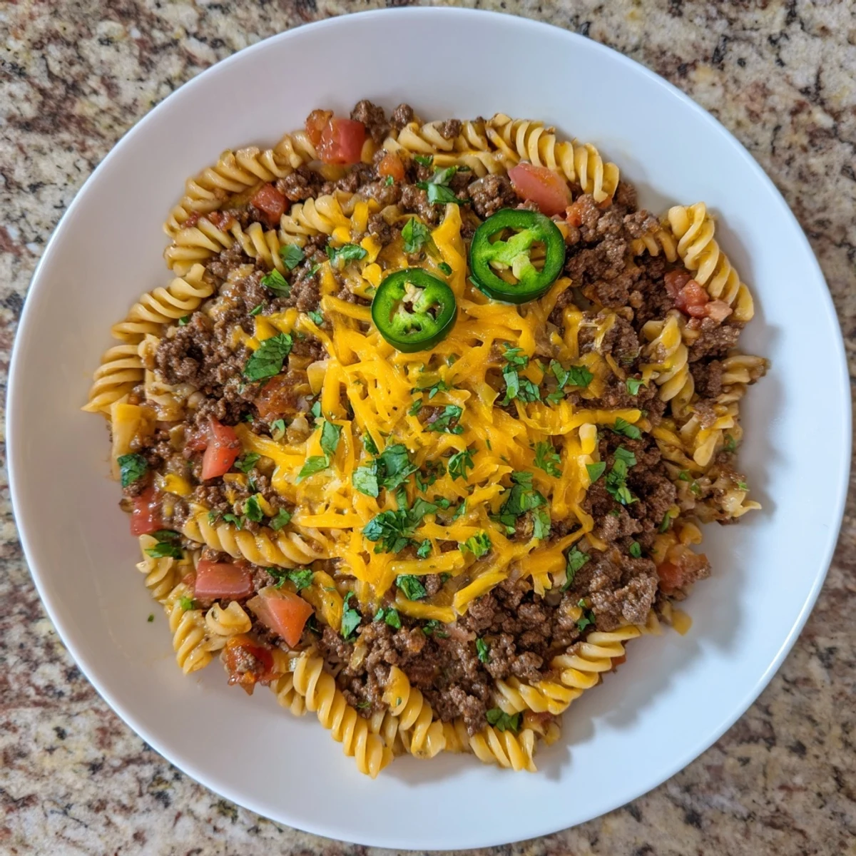 Beef Taco Pasta Skillet