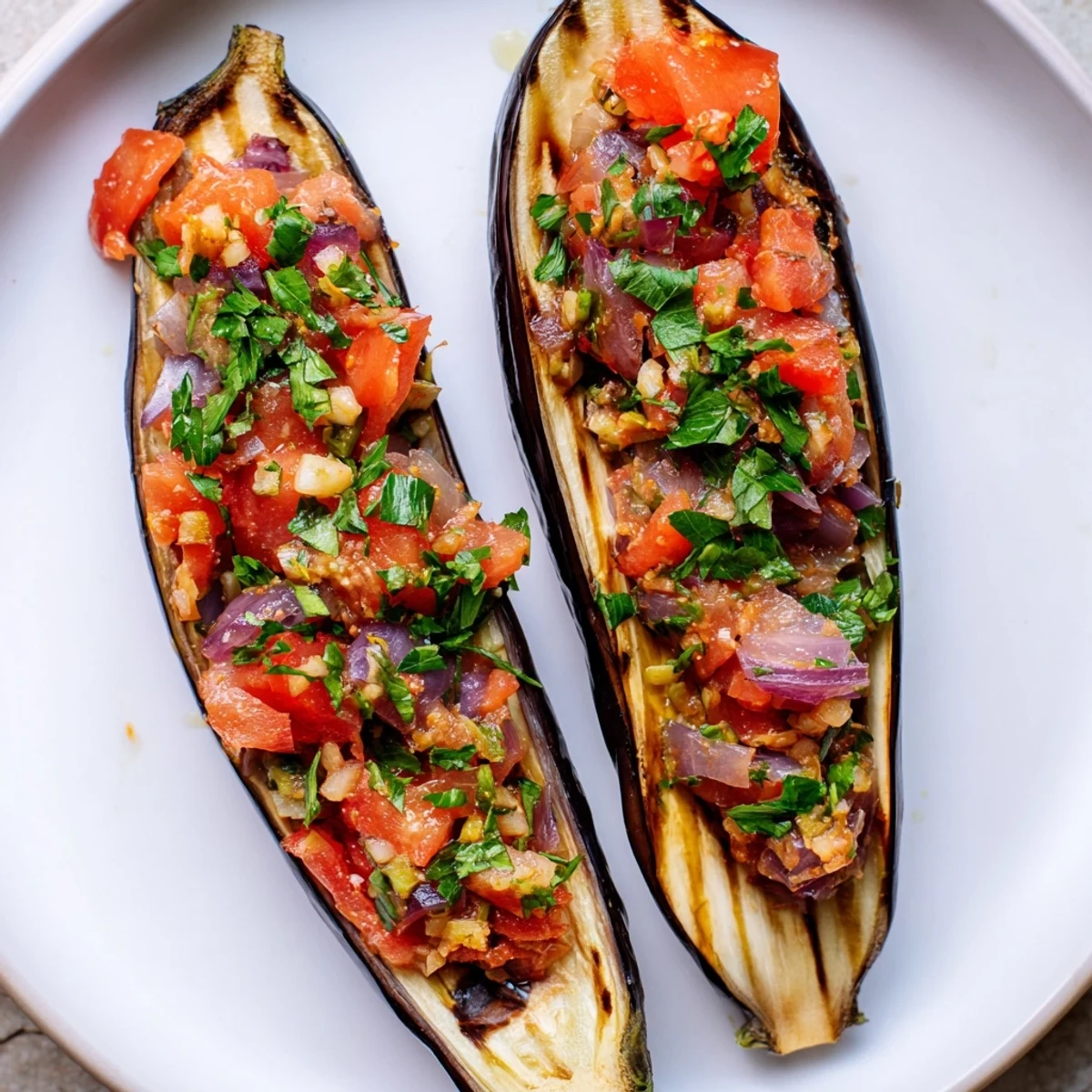 Ready to serve: Hearty Imam Bayildi, a vegetarian delight, perfectly baked and bursting with flavor.