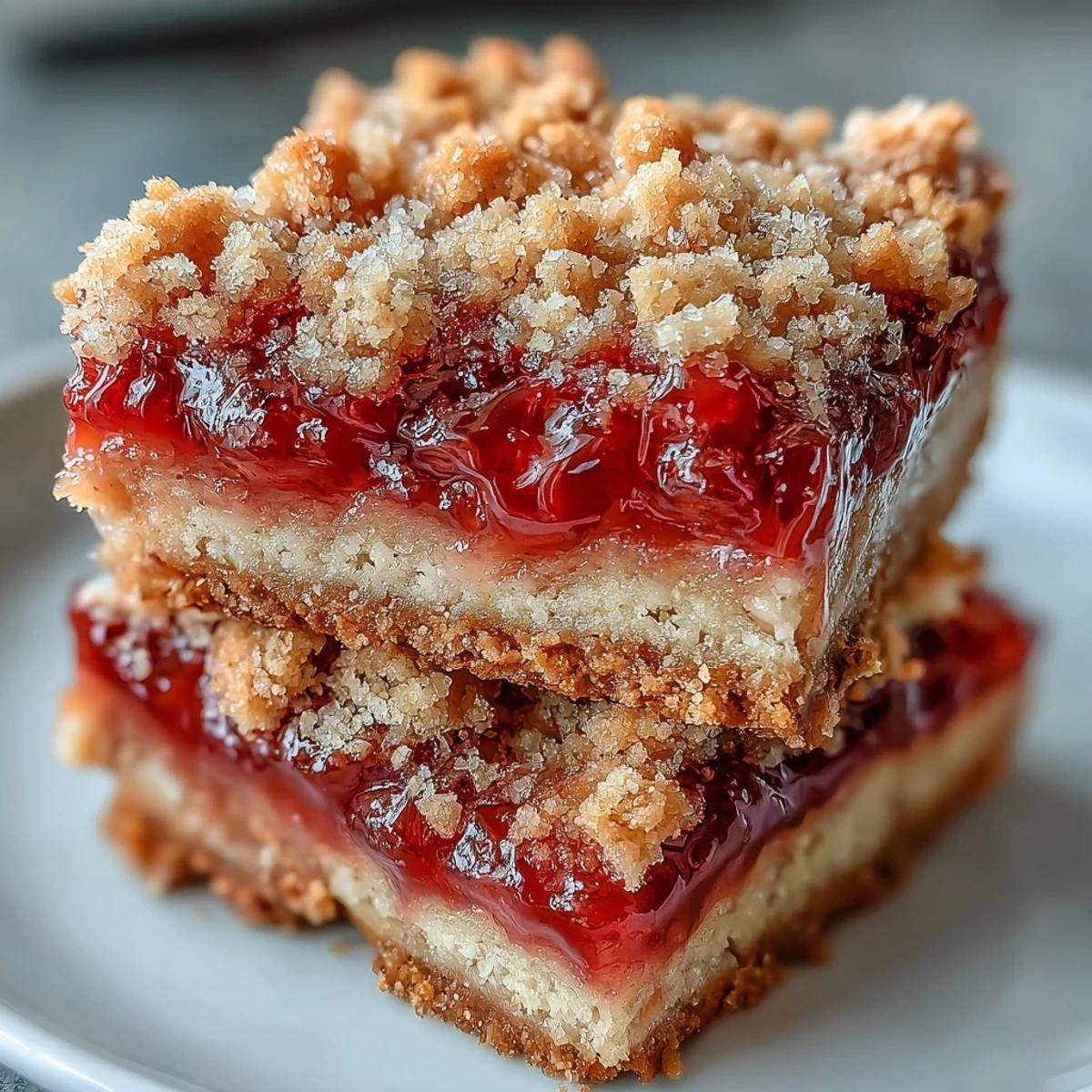 Warm Guava Jam Bars served with a scoop of vanilla ice cream for dessert.