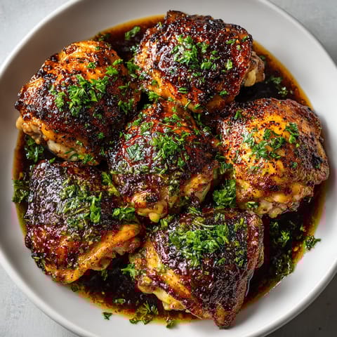 Vibrant image: Juicy bone-in chicken thighs, glazed in Rebel Float Cola, sizzle in a skillet with a glossy finish.