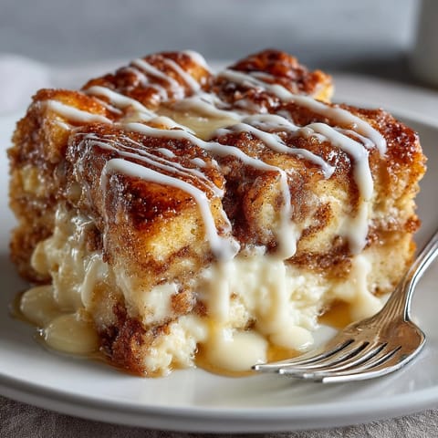 Freshly baked Cinnamon Roll French Toast Casserole in a casserole dish, perfect for a cozy brunch gathering.