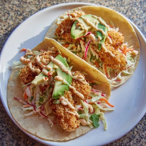 Crispy Fish Tacos Slaw