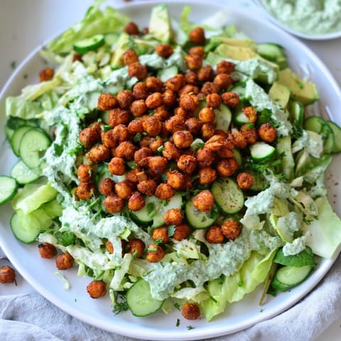 Green Goddess Salad Crispy Chickpeas