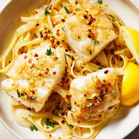 Crispy Fish Pasta Dish