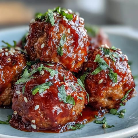 Tender Spicy Chili Honey Turkey Meatballs served on steamed rice with fresh cilantro, perfect for a flavorful weeknight dinner.