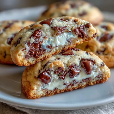 Soft, tangy cottage cheese chocolate chip cookies fresh from the oven, with golden edges and melty chocolate throughout.