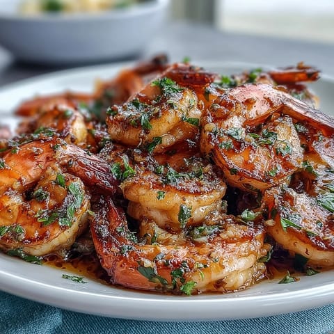 Easy Healthy Lemon Garlic Shrimp Bowls with succulent shrimp sautéed in zesty lemon and garlic, served over brown rice with fresh vegetables.