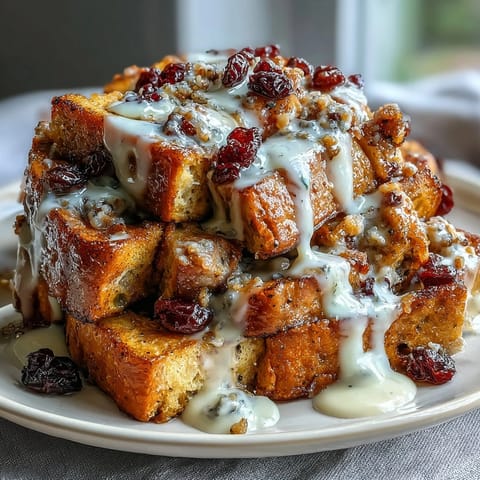 Tangy lemon custard-soaked sourdough bread baked with fresh blueberries, topped with cinnamon sugar for a sweet and zesty breakfast casserole.  