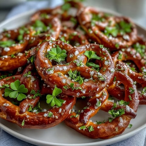 St Patricks Shamrock Pretzel Bites