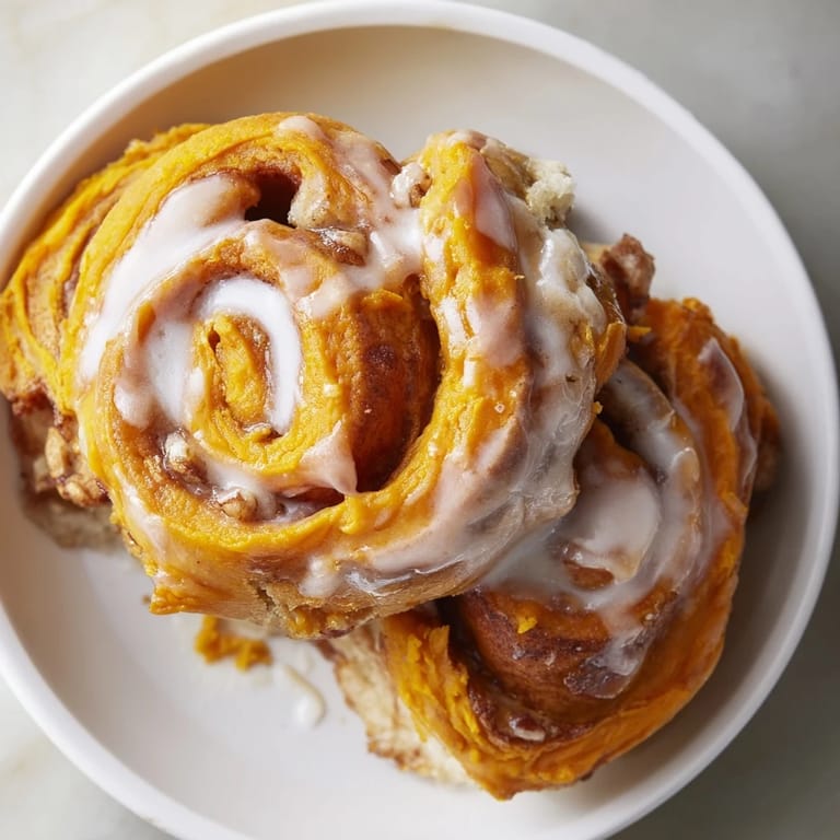 Festive Thanksgiving Sweet Potato Cinnamon Roll Dessert with warm spices and buttery goodness.  