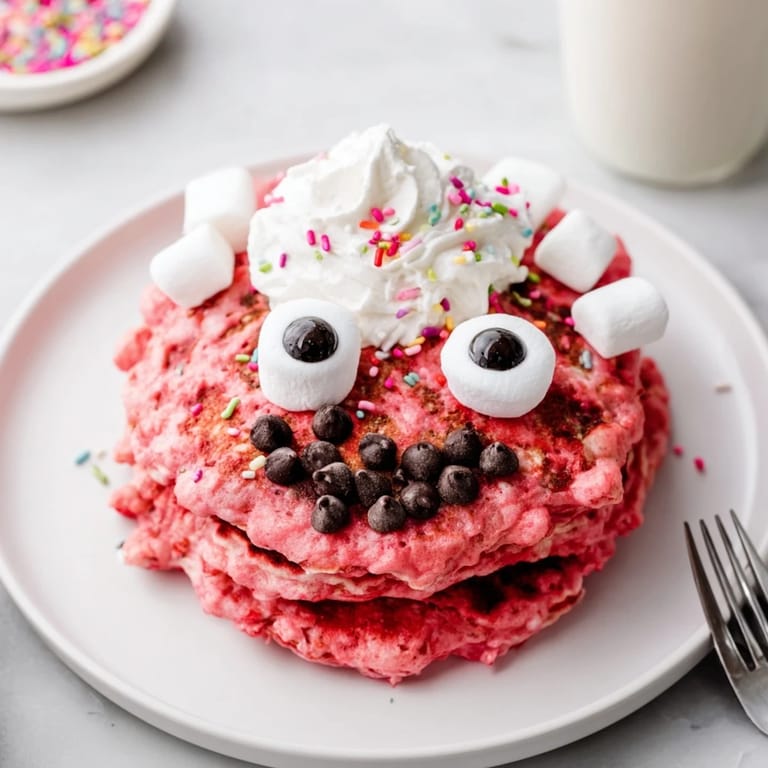 Delicious Cherry Soda Monster Pancakes bursting with flavor, perfect for kids and brunch fun.