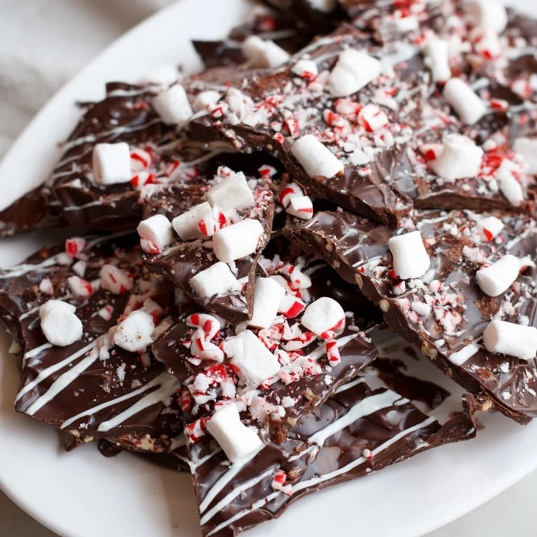 Homemade Hot Chocolate Bomb Bark, a delicious dessert with cocoa mix and mini marshmallows.