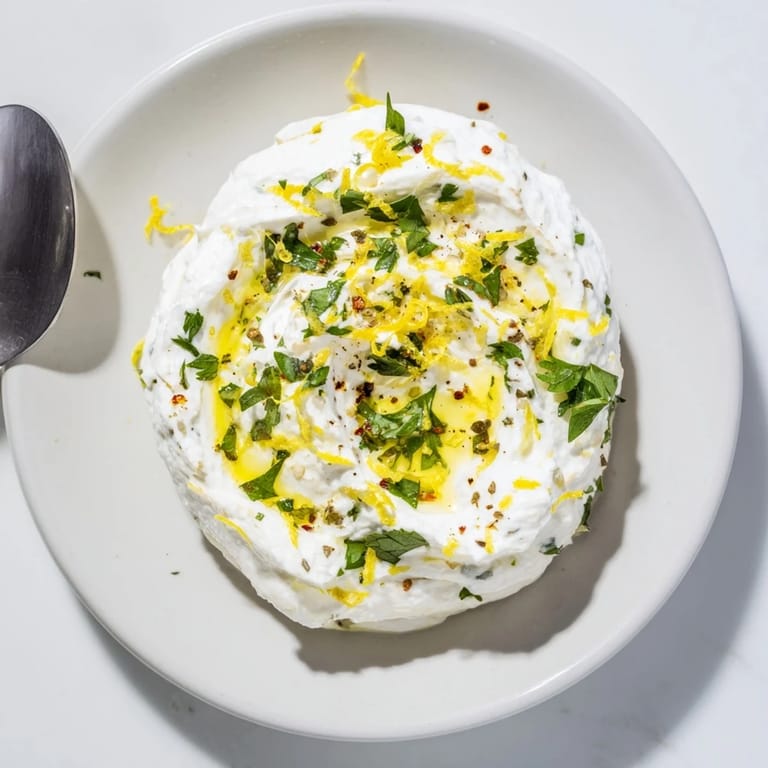 Vibrant image of whipped feta cheese, drizzled, and ready to enjoy with a variety of dippers.