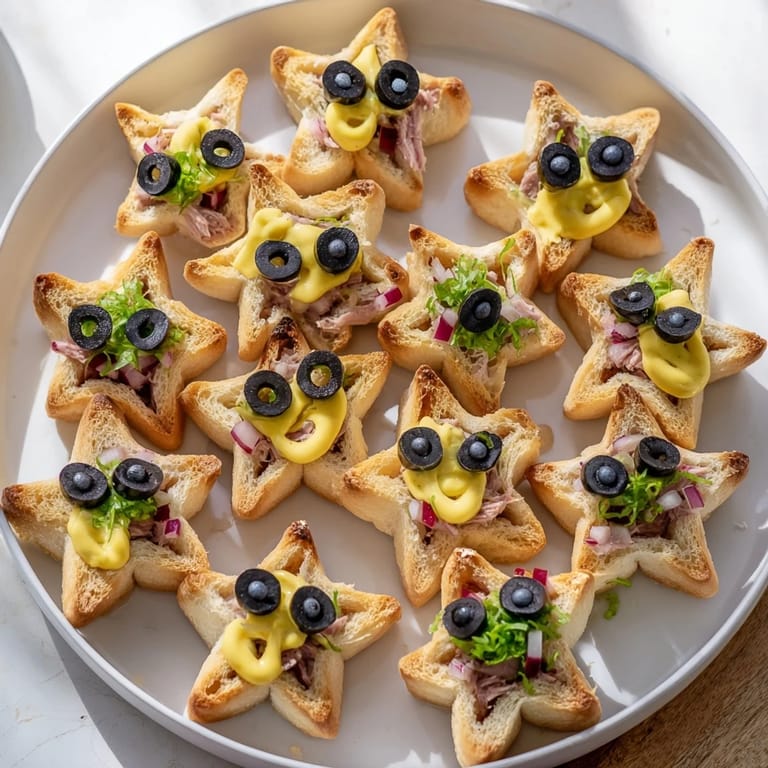 Delicious Mini Starfish Sandwiches, a fun, kid-friendly appetizer with perfectly cut star shapes.