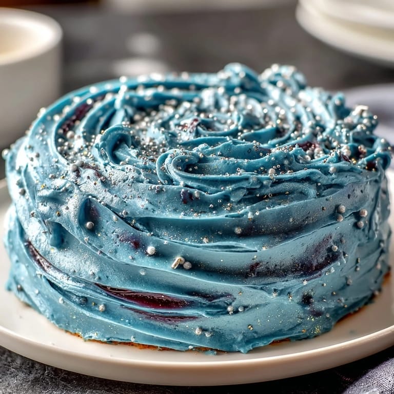 A dreamy zodiac-themed dessert featuring a Pisces galaxy cake decorated with edible glitter and celestial buttercream artistry.