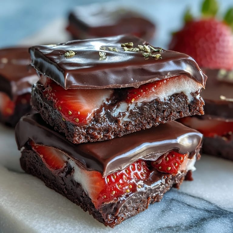 Viral Dubai-style chocolate bark featuring marbled dark and white chocolate, sliced strawberries, and rose petals.