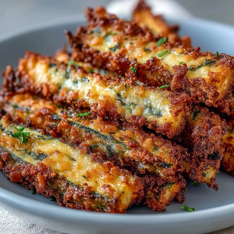 Delicious Crispy Parmesan Zucchini Fries, hot and coated with savory flavor.